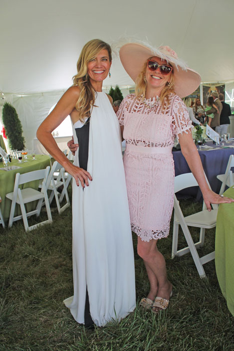 Julie Giuliani wearing Paula Cahen D’Anvers, with Patty Milligan wearing Parisian design by Danity Paris. 