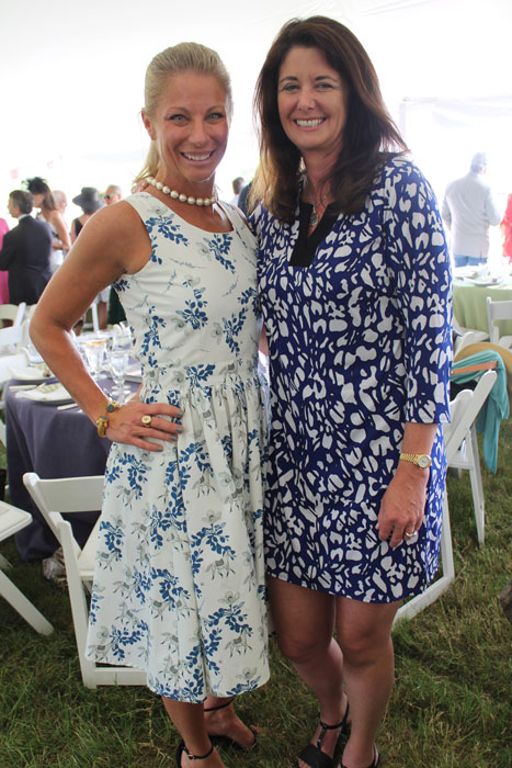 Julie Banner wearing Rönner, with Beth Cuticelli wearing Trina Turk. 