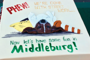 A cake by Chef Jason Reaves to commemorate the end of road work.