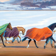 Jean Eleanor Bowman (American, 1917-1994) Walking Out in Winter, 1969 oil on canvas 22 x 30 1/4 inches Private Collection, on long-term loan to the National Sporting Library & Museum © John H. Pentecost