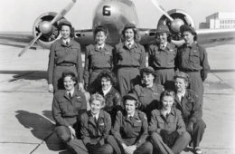 Dorothy Ferguson (back, second from right) a Greenwood Air Base.