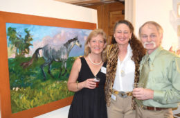 Head of School and Host, Beth Ann Slater with local artist Gail Guirreri-Maslyk and William Ley.