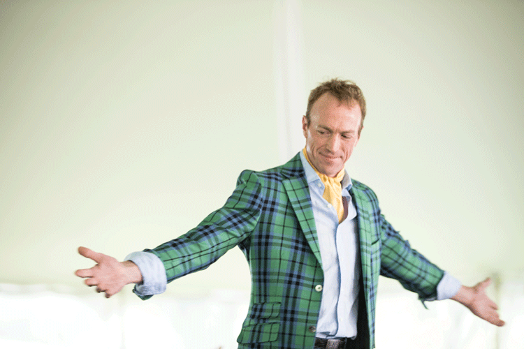 Dr. Andy Smith wears a statement plaid sport coat in bamboo fabric for Highcliffe Clothiers