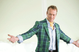 Dr. Andy Smith wears a statement plaid sport coat in bamboo fabric for Highcliffe Clothiers