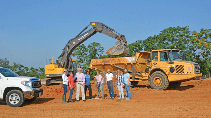 MHF board members and staff at the construction site of the main adoption and humane education center. Photo courtesy of Dee Dee Hubbard