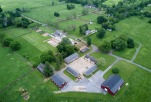A portion of the 440 acre Rokeby farm, as seen from above