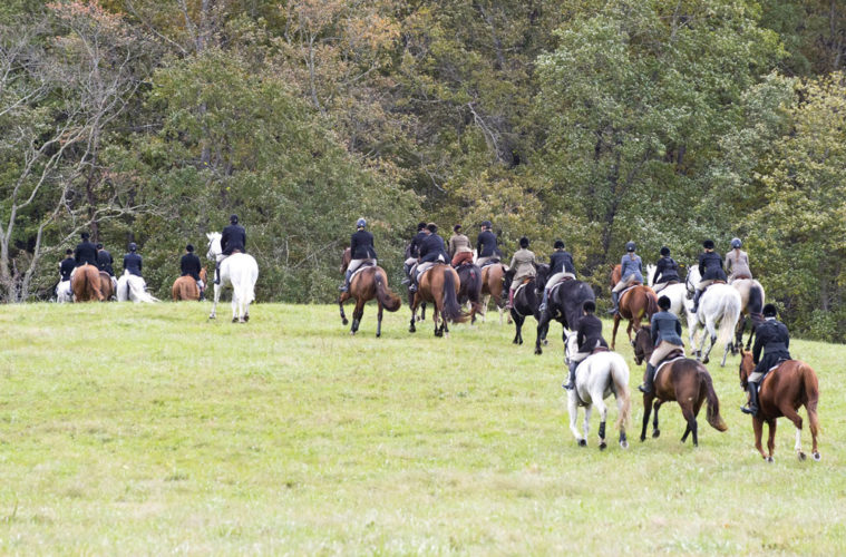 The field following the hounds.
