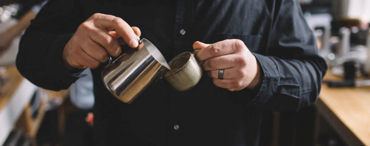 Brandon Belland of Cordial Coffee practicing his cupping. Photo by Hilary Hyland Photography.